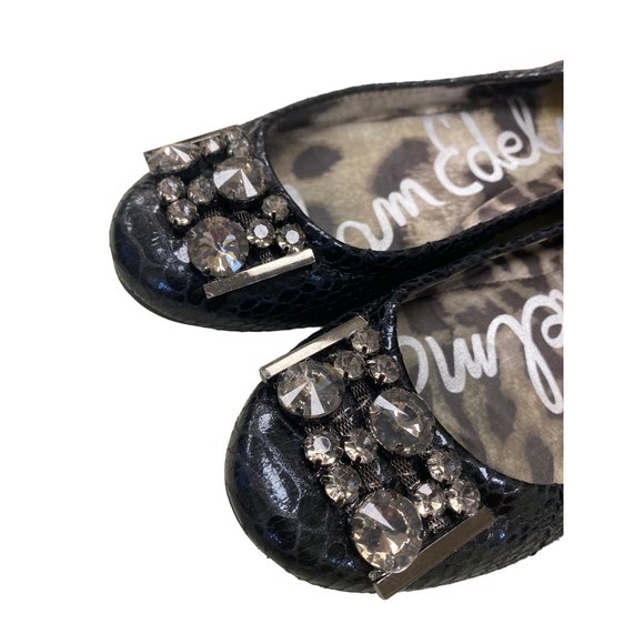 Women’s Sam Edelson black loafers /flats/shoes size 7.5M with rhinestone sku 896 - Picture 5 of 6